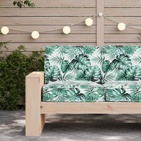 vidaXL Pallet Pute Sett 2 pcs Bladm&oslash;nster 60 x 60 x 12 cm Oxford-stoff