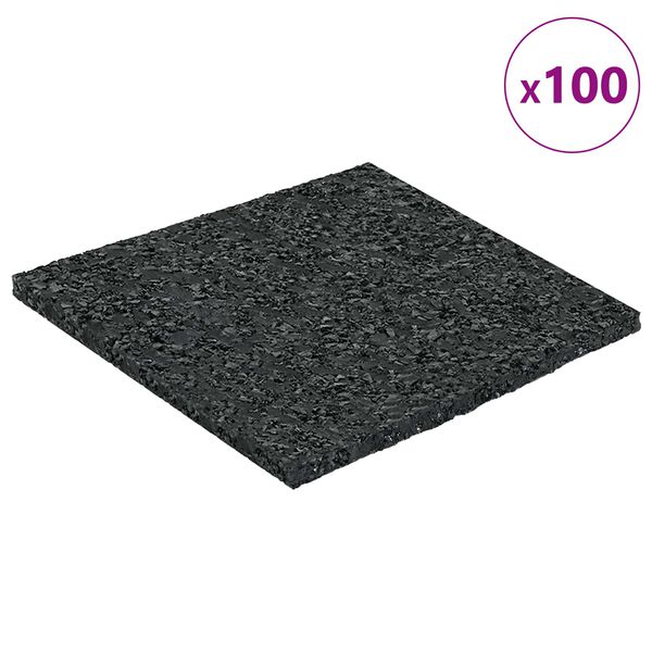 vidaXL Gummigranulat uteplasspad Svart 9 x 9 x 0,3 cm Gummi
