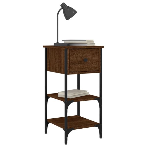 vidaXL Nattbord 2 stk brun eik 34x36x70 cm konstruert tre
