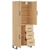 vidaXL Highboard sonoma eik 69,5x34x180 cm konstruert tre