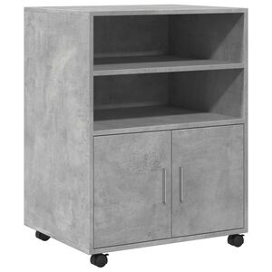 vidaXL Rulleskap betonggr&aring; 60x48x81 cm konstruert tre