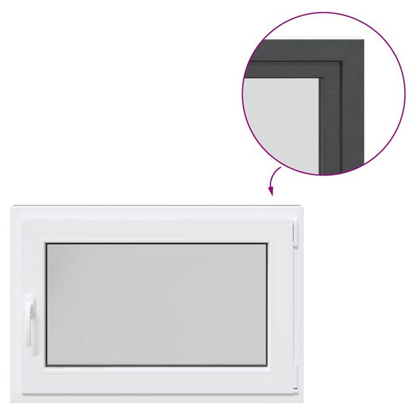 vidaXL Kjellervindu "RISOR" 90x70 cm vipp-og-sving DIN h&oslash;yre antrasitt