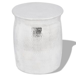 vidaXL Hamret aluminiumskrakk/ sidebord s&oslash;lv