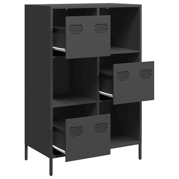 vidaXL Highboard svart 68x39x103,5 cm stål