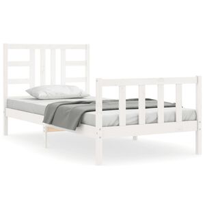 vidaXL Sengeramme uten madrass hvit 100x200 cm heltre furu