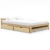 vidaXL Sengeramme med 4 skuffer heltre furu 180x200 cm