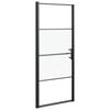 vidaXL Dusjd&oslash;r 91x195 cm halvfrostet herdet glass svart