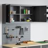 vidaXL Verktøyskab og Pegboard Sett 3 pcs Svart 100 x 20 x 115 cm Stål