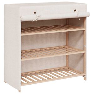 vidaXL Skoskap med trekk hvit 79x40x80 cm stoff