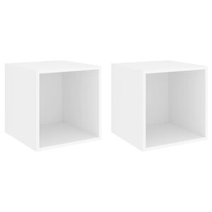 vidaXL Veggskap i 2 stk 37x37x37 cm konstruert tre hvit