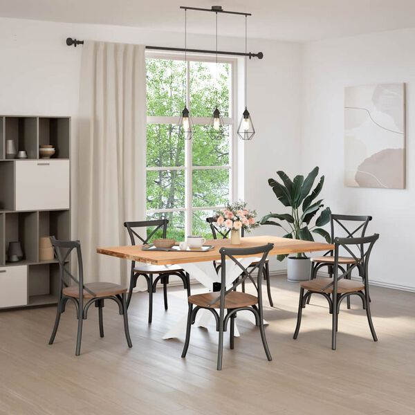 vidaXL Spisebordben edderkoppformet hvit 120x68x(72-73) cm st&aring;l