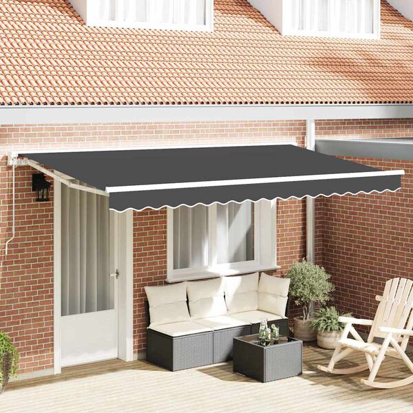vidaXL Reserveduk til markise Antrasitt 380 x 195 cm Polyester