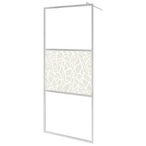 vidaXL Dusjvegg ESG-glass med steindesign 90x195 cm