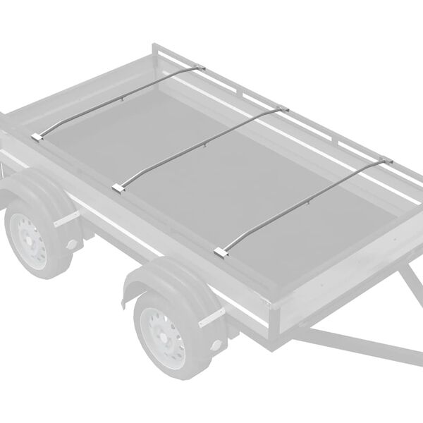 vidaXL Presenningbeslag for tilhengere 3 pcs s&oslash;lv 130-210 cm Aluminium