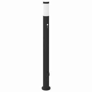vidaXL Pullertlampe med sensor og stikkontakt 110 cm rustfritt st&aring;l IP44