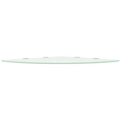 vidaXL Hjørnehylle med kromstøtter hvitt glass 45x45 cm