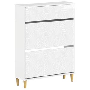 vidaXL Sko Skap DELFT 78 x 24 x 103 cm Konstruert tre H&oslash;gglans hvit
