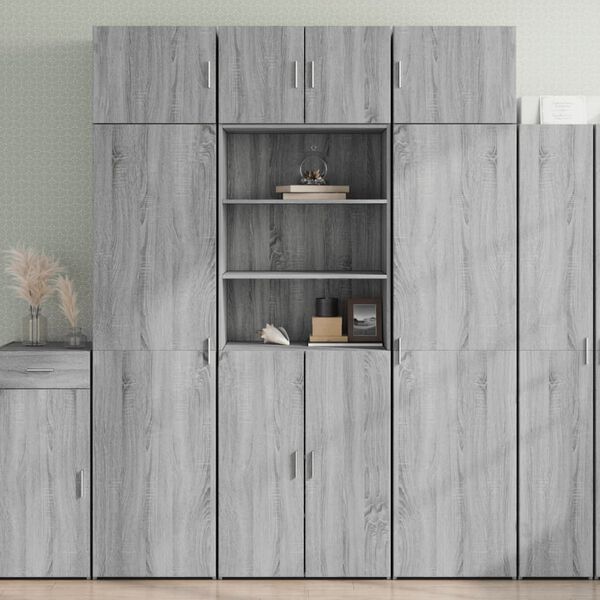 vidaXL Highboard gr&aring; sonoma 70x42,5x185 cm konstruert tre