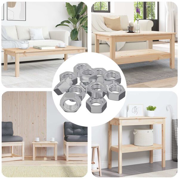 vidaXL Sekskantmutter 9000 pcs s&oslash;lv Metall