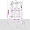 vidaXL Gjerdeport med spisser Svart 100 x 200 cm Pulverlakkert st&aring;l