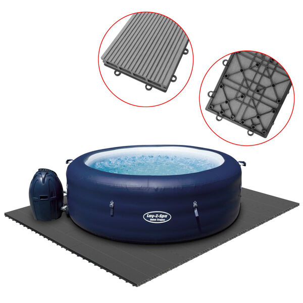 vidaXL Fliser 34 stk for Intex Bestway Spa WPC 255x210 cm grå