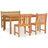 vidaXL Hagespisegruppe 4 deler heltre teak