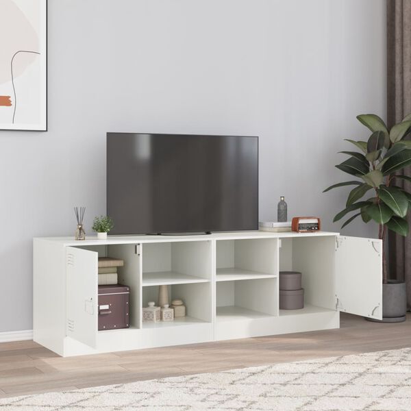 vidaXL TV-benker 2 stk hvit 67x39x44 cm st&aring;l