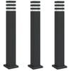 vidaXL Utend&oslash;rs gulvlamper 3 stk svart 80 cm aluminium