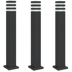 vidaXL Utend&oslash;rs gulvlamper 3 stk svart 80 cm aluminium