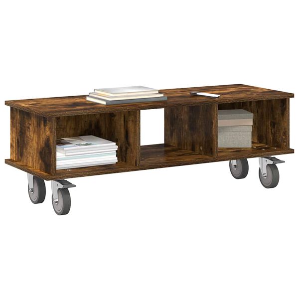 vidaXL TV-benk R&oslash;kt eik 100 x 35 x 35 cm Konstruert tre