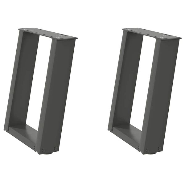 vidaXL Salongbordben U-formet 2 stk antrasitt 38 x (42-43) cm st&aring;l