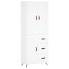 vidaXL Highboard hvit 69,5x34x180 cm konstruert tre