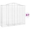 vidaXL Gabionkurver buede 7 stk 200x50x160/180 cm galvanisert jern