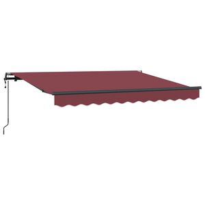 vidaXL Uttrekkbar markise Burgunder 250 x 200 cm stoff
