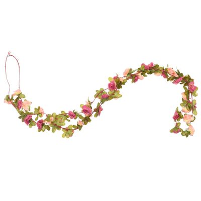 vidaXL Kunstige blomsterkranser 6 stk rosarød 250 cm