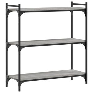 vidaXL Bokhylle 3 etasjer gr&aring; sonoma 80x30x86 cm konstruert tre
