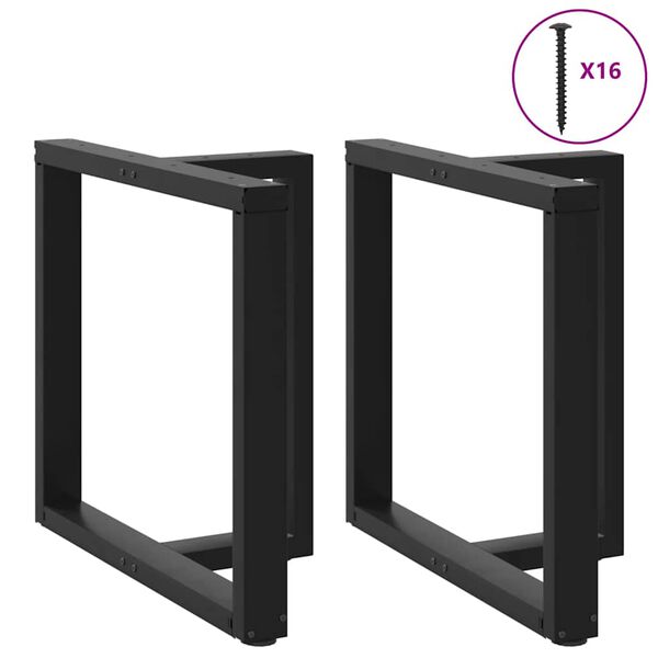 vidaXL Spisebordben T-formet 2 stk svart 80x35x(72-73) cm stål
