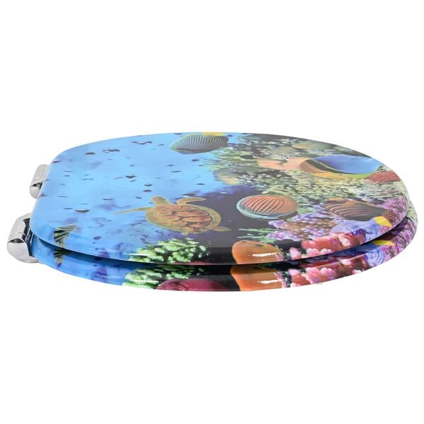 vidaXL Toalettsete 2 pcs Dyp havbl&aring; 44 x 38 cm MDF-plater