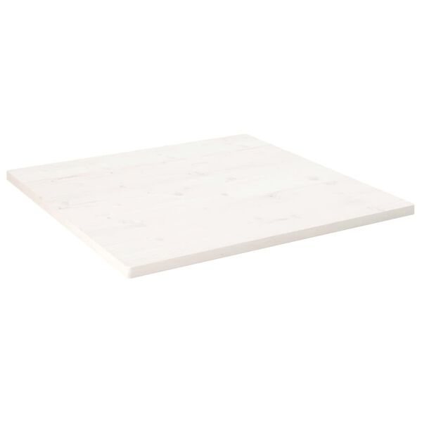 vidaXL Bordplate hvit 80x80x2,5 cm heltre furu rektangulær