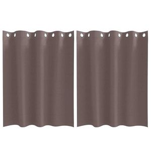 vidaXL M&oslash;rkleggende Gardiner med Ringer 2 pcs M&oslash;rk brun 140 x 140 cm
