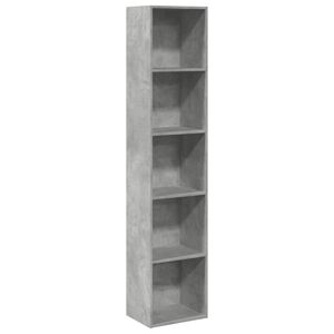 vidaXL Bokhylle betonggr&aring; 40x30x189 cm konstruert tre