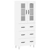 vidaXL Highboard hvit 69,5x34x180 cm konstruert tre
