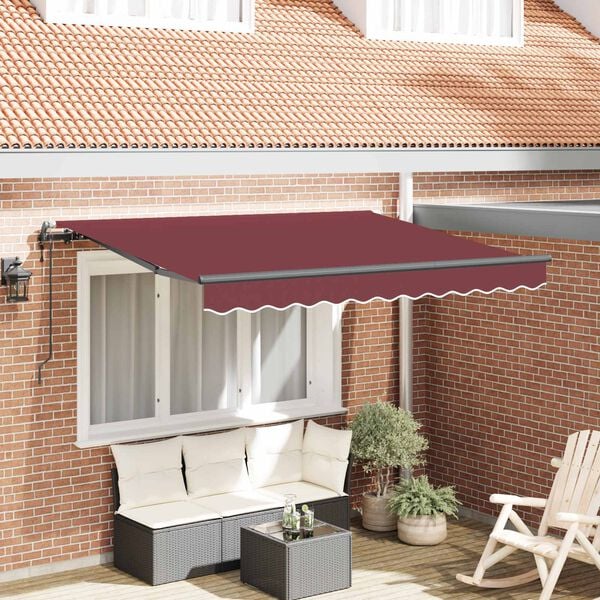 vidaXL Innvendbar Markise Burgunder 350 x 200 x 165 cm stoff