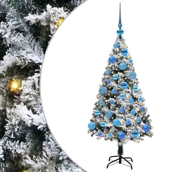 vidaXL Kunstig juletre med 150 LED grønn 120 cm PVC og Stål og Plast