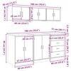 vidaXL Garasjeskap 6 stk hvit konstruert tre