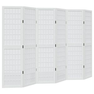 vidaXL Romdeler 6 paneler hvit heltre keisertre