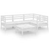 vidaXL Hagesofagruppe 5 deler heltre furu hvit