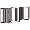 vidaXL Hundeport d&oslash;r sammenleggbar 6 paneler svart 300 cm heltre gran