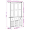 vidaXL Highboard BODO hvit 115,5x43x200,5 cm heltre furu