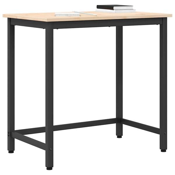 vidaXL bord Naturlig 80 x 50 x 77 cm Konstruksjonsvirke og st&aring;l